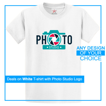 Personalised White Tee With Your Own Photo Studio Design Print On Front
